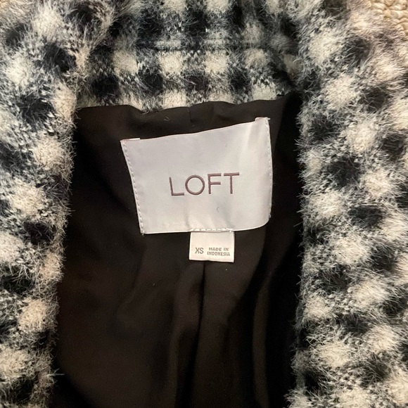 NWOT LOFT Black & White Checked Dad Coat - Picture 8 of 8